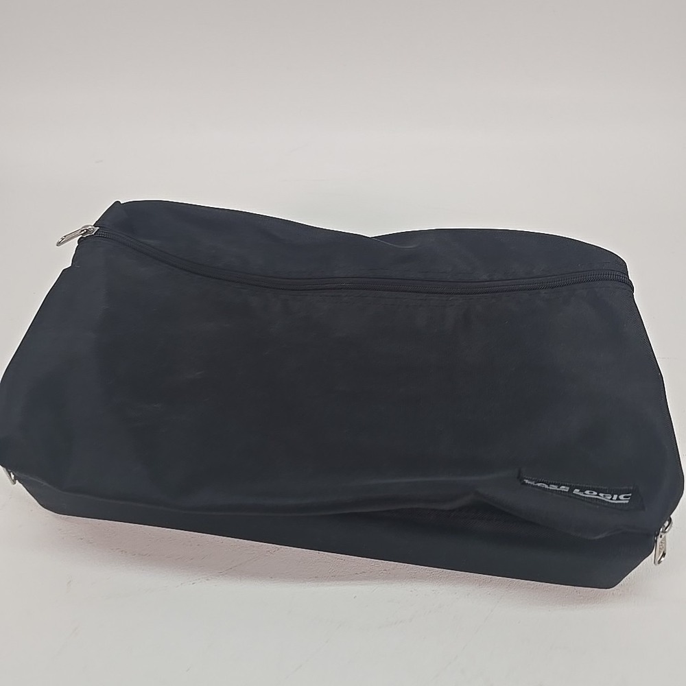 BLACK NYLON CASE LOGIC SOFT COVER 30 CASSETTE TAPE CARRYING CASE HOLDER STORAGE
